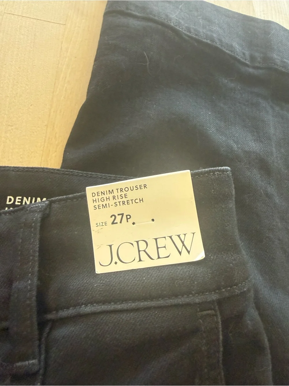 J. Crew Black High-Rise Denim Trouser